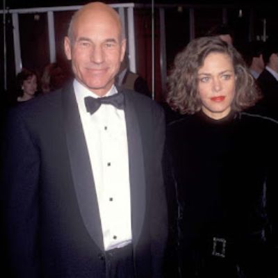 Sheila Falconer and her ex-husband, Patrick Stewart posing for a photo shoot.